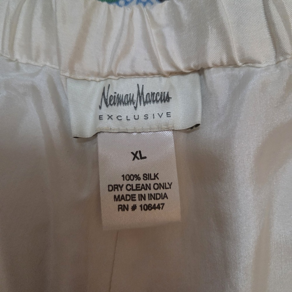 Neiman Marcus 100% Silk Pants Womens XL Trousers White Lined Minimalist Chic - Picture 5 of 10